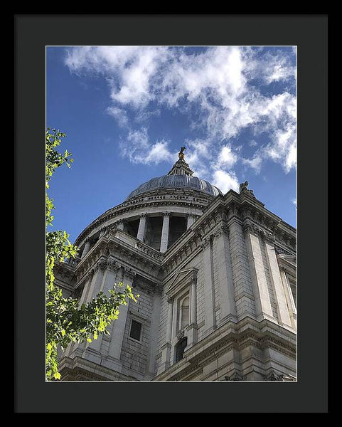 Architectural Dome Against Blue Sky - Framed Print