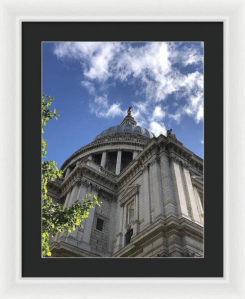 Architectural Dome Against Blue Sky - Framed Print