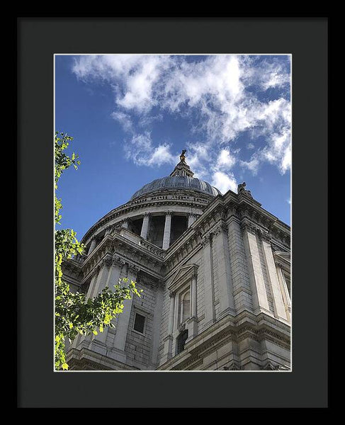 Architectural Dome Against Blue Sky - Framed Print
