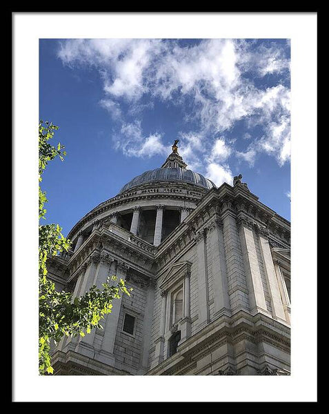 Architectural Dome Against Blue Sky - Framed Print