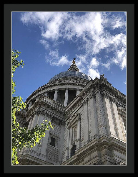 Architectural Dome Against Blue Sky - Framed Print