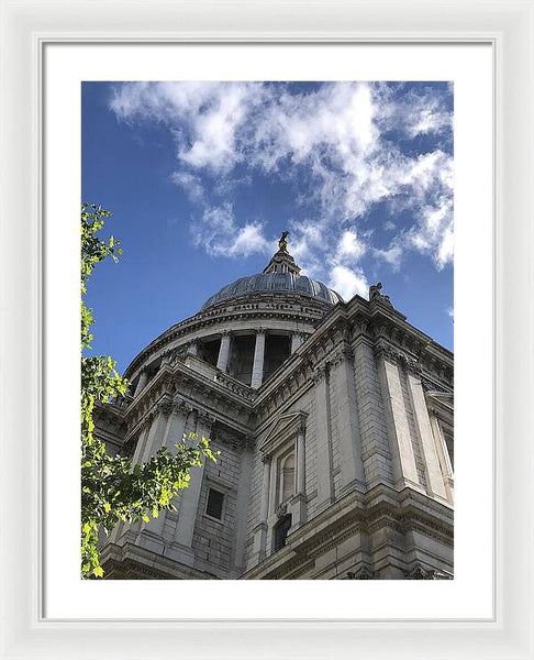 Architectural Dome Against Blue Sky - Framed Print
