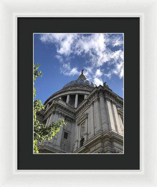 Architectural Dome Against Blue Sky - Framed Print