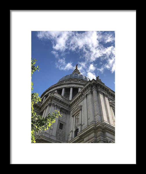 Architectural Dome Against Blue Sky - Framed Print