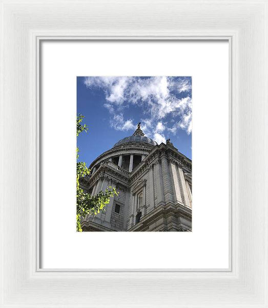 Architectural Dome Against Blue Sky - Framed Print