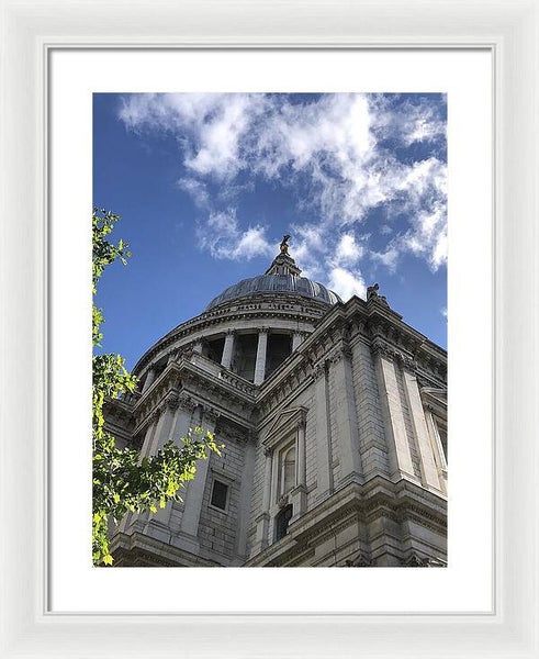 Architectural Dome Against Blue Sky - Framed Print