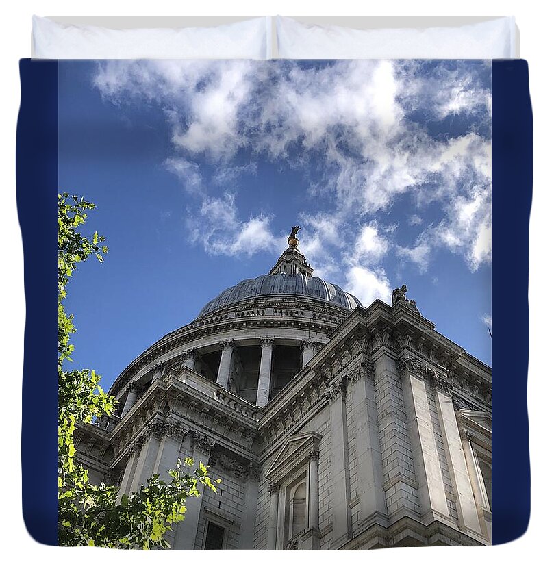 Architectural Dome Against Blue Sky - Duvet Cover