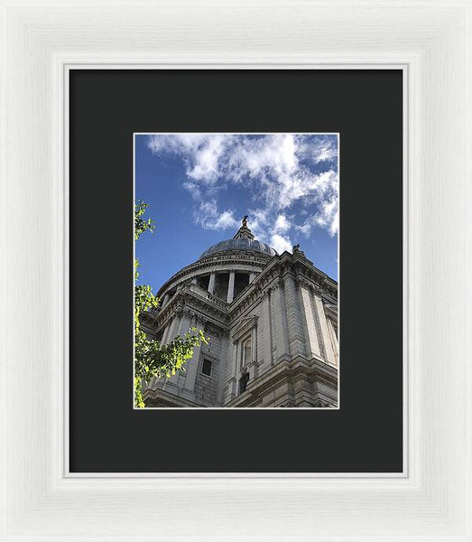Architectural Dome Against Blue Sky - Framed Print