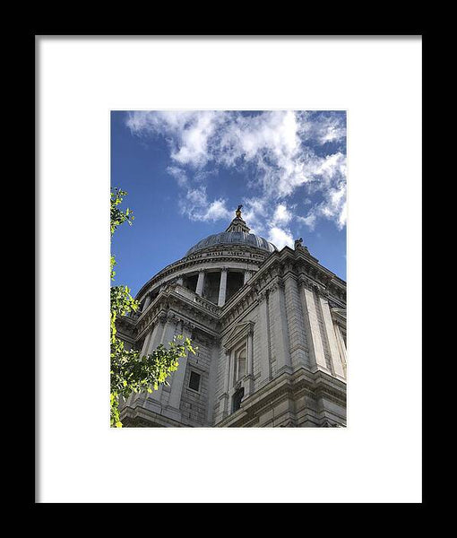 Architectural Dome Against Blue Sky - Framed Print