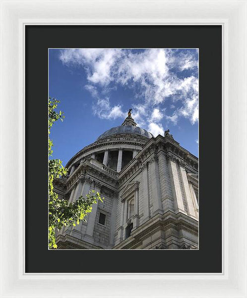 Architectural Dome Against Blue Sky - Framed Print
