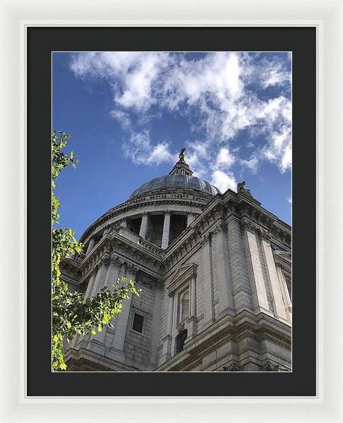 Architectural Dome Against Blue Sky - Framed Print