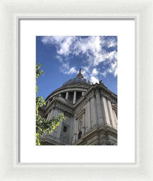 Architectural Dome Against Blue Sky - Framed Print