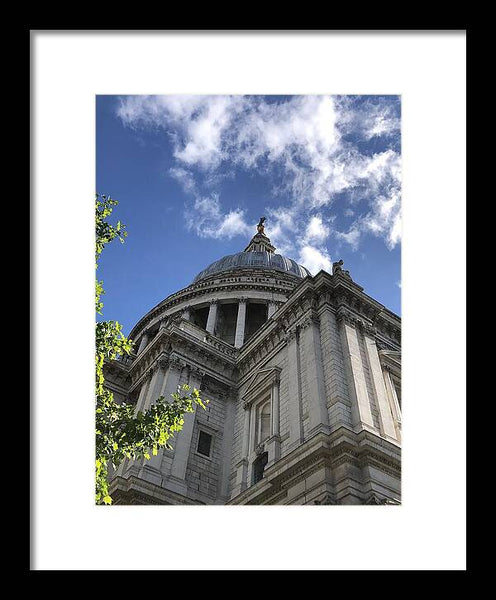 Architectural Dome Against Blue Sky - Framed Print