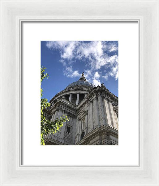 Architectural Dome Against Blue Sky - Framed Print
