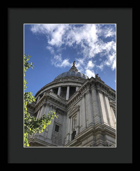 Architectural Dome Against Blue Sky - Framed Print