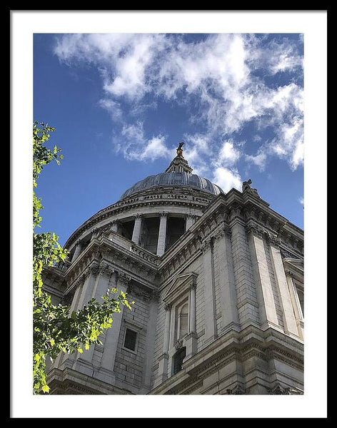 Architectural Dome Against Blue Sky - Framed Print