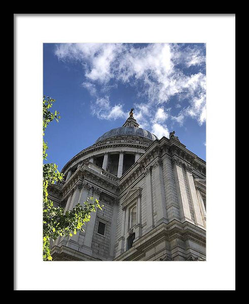 Architectural Dome Against Blue Sky - Framed Print