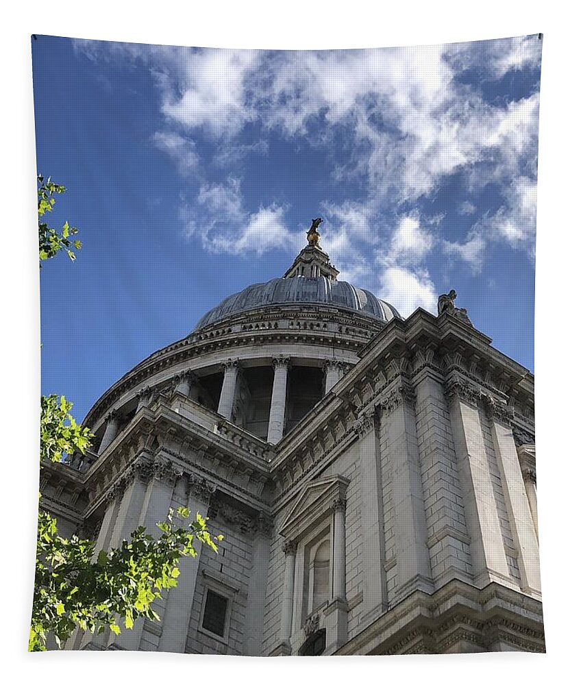 Architectural Dome Against Blue Sky - Tapestry