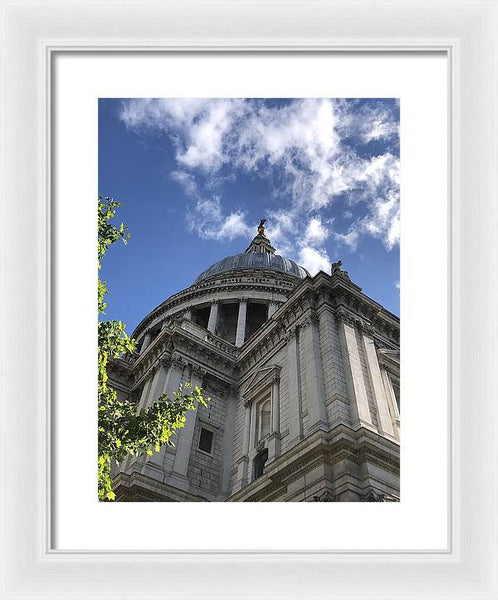 Architectural Dome Against Blue Sky - Framed Print