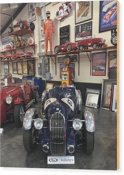Classic Car Showroom Display MG - Wood Print