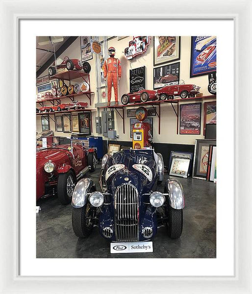 Classic Car Showroom Display MG - Framed Print