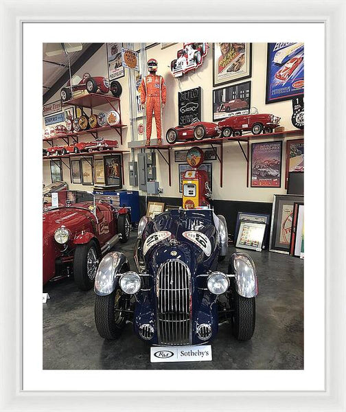 Classic Car Showroom Display MG - Framed Print