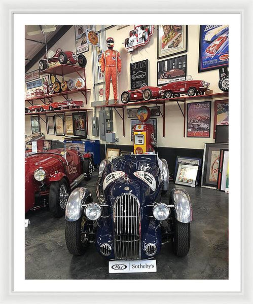 Classic Car Showroom Display MG - Framed Print
