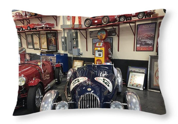 Classic Car Showroom Display MG - Throw Pillow