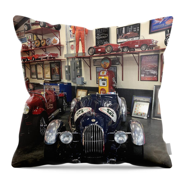 Classic Car Showroom Display MG - Throw Pillow