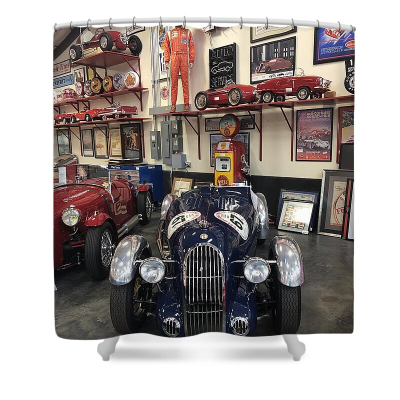 Classic Car Showroom Display MG - Shower Curtain