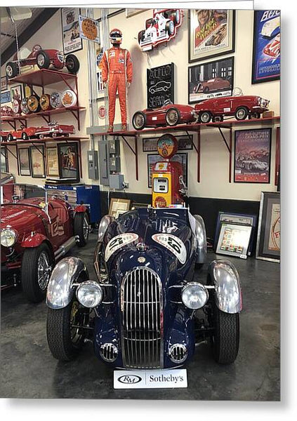 Classic Car Showroom Display MG - Greeting Card