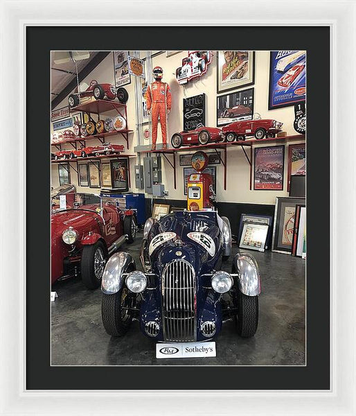 Classic Car Showroom Display MG - Framed Print