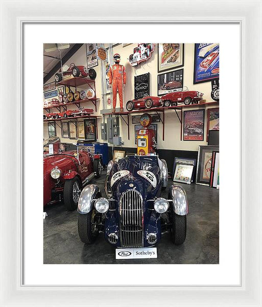 Classic Car Showroom Display MG - Framed Print