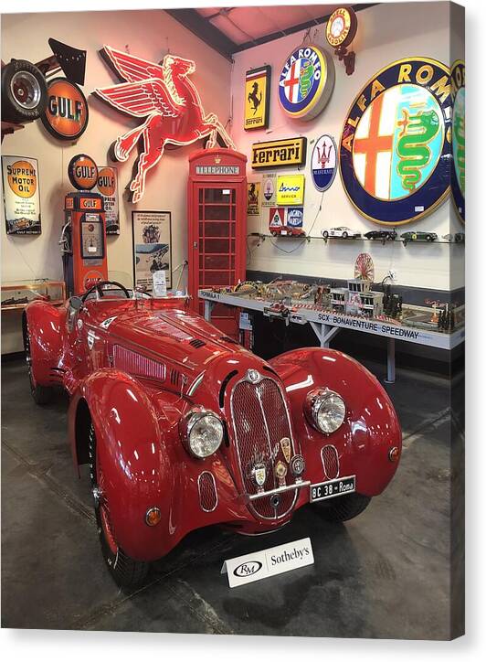 Classic Red Vintage Alfa Romeo - Canvas Print
