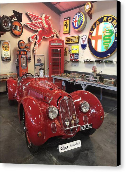 Classic Red Vintage Alfa Romeo - Canvas Print