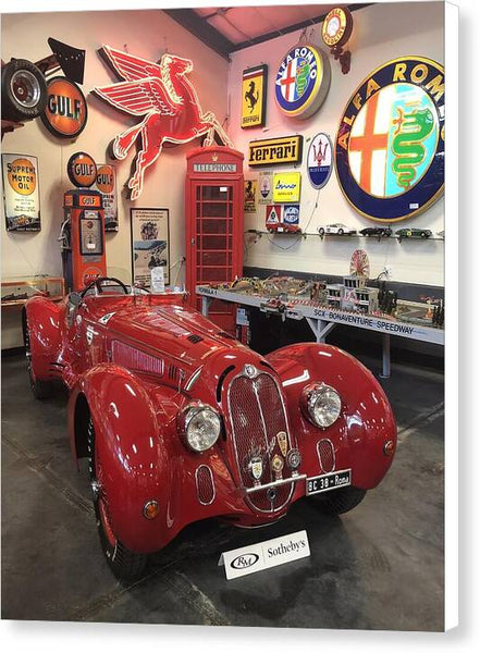 Classic Red Vintage Alfa Romeo - Canvas Print