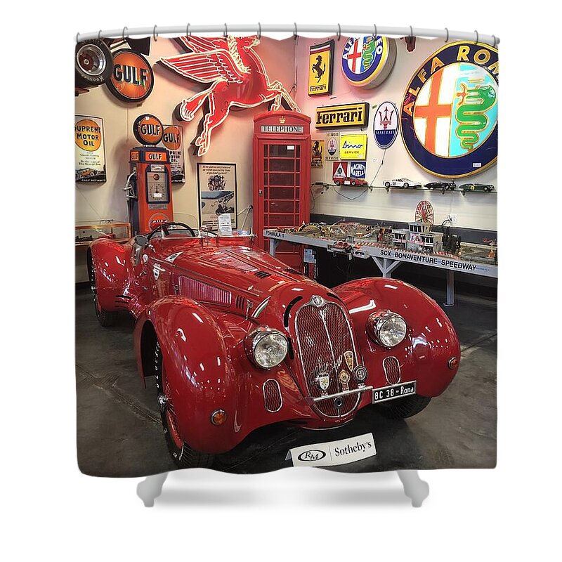 Classic Red Vintage Alfa Romeo - Shower Curtain