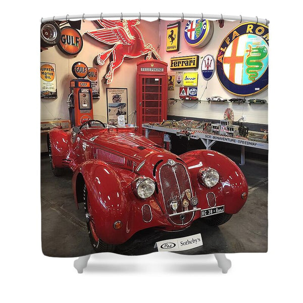 Classic Red Vintage Alfa Romeo - Shower Curtain