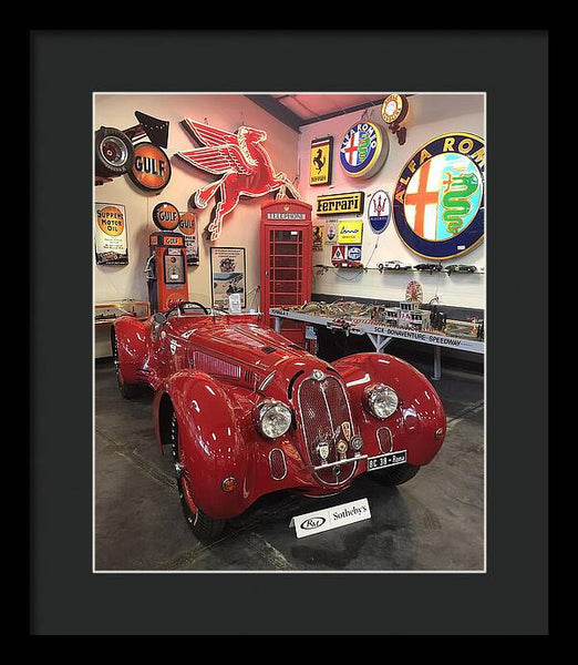 Classic Red Vintage Alfa Romeo - Framed Print