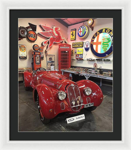 Classic Red Vintage Alfa Romeo - Framed Print