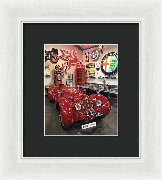 Classic Red Vintage Alfa Romeo - Framed Print