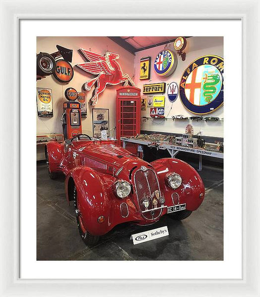 Classic Red Vintage Alfa Romeo - Framed Print