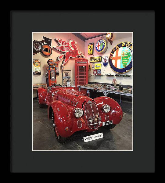 Classic Red Vintage Alfa Romeo - Framed Print