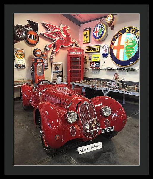 Classic Red Vintage Alfa Romeo - Framed Print