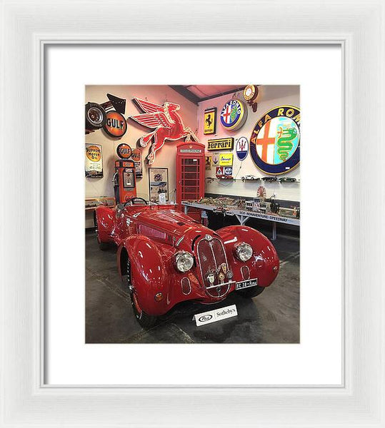 Classic Red Vintage Alfa Romeo - Framed Print