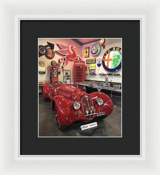 Classic Red Vintage Alfa Romeo - Framed Print
