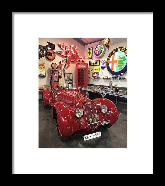 Classic Red Vintage Alfa Romeo - Framed Print