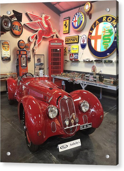 Classic Red Vintage Alfa Romeo - Acrylic Print