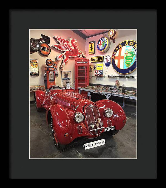 Classic Red Vintage Alfa Romeo - Framed Print