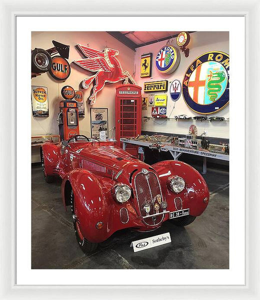 Classic Red Vintage Alfa Romeo - Framed Print